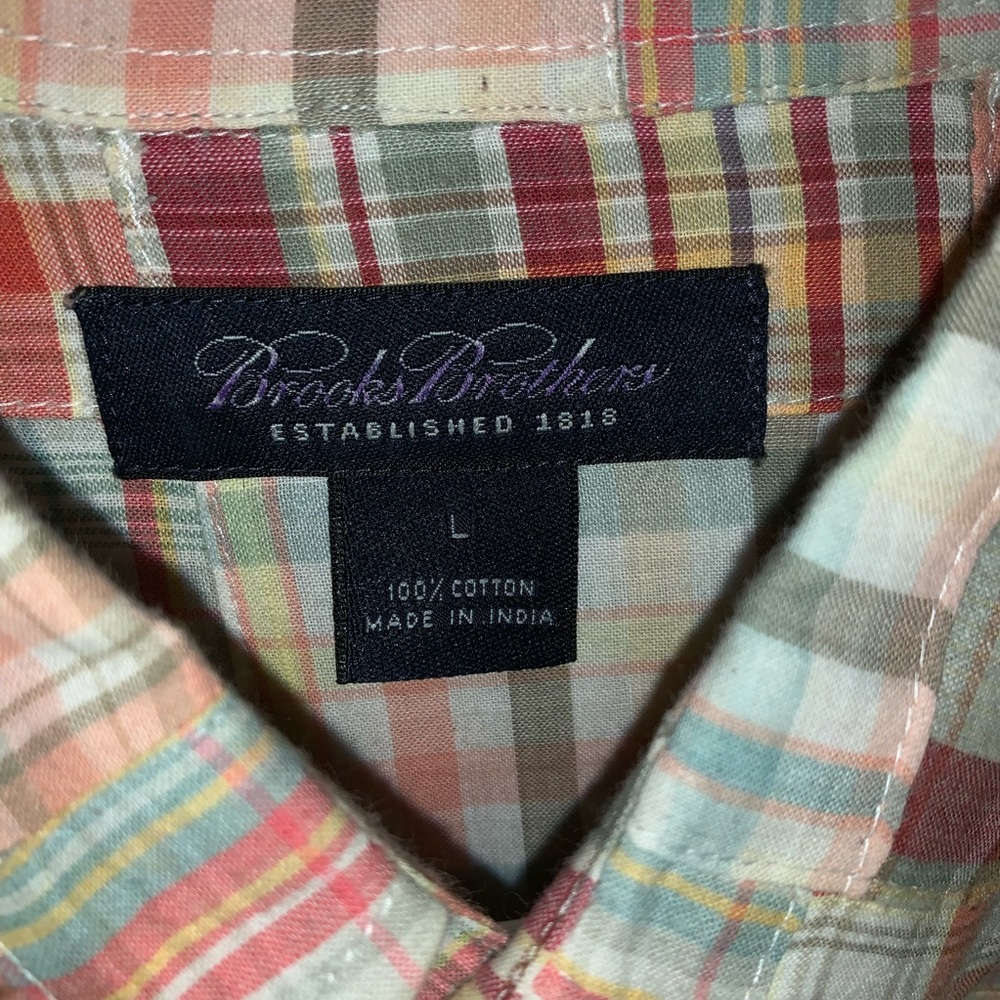 Brooks Brothers Patchwork Shirt Size Large - image 3